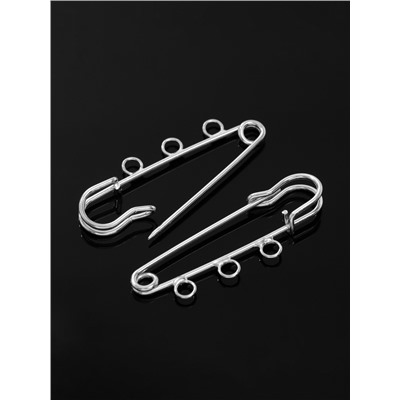Булавка для подвесок PO-050, №02, (набор 2 шт) 50×5мм, цвет серебра