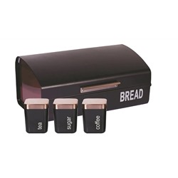 Хлебница Zeidan Z-11021 с тремя банками пластик 37х21х17см Черная (6) оптом