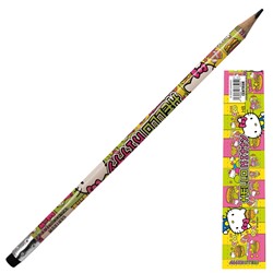 Карандаш ч/графитный с ластиком "Hello Kitty" с голографческой пленкой