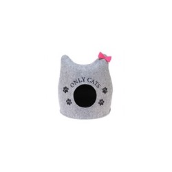 Домик для животных "Ушастик ONLY CATS", войлок, 46х46х43см