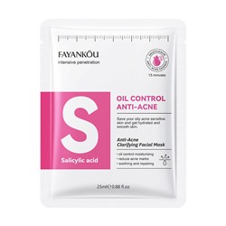 Тканевая маска для лица анти акне с салициловой кислотой FAYANKOU, 25 мл