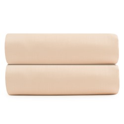 Простыня на резинке из сатина бежево-розового цвета из коллекции Essential, 160х200 см