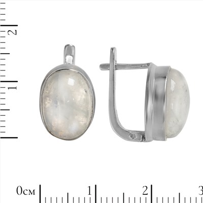 Серьги 'Офелия' с беломоритом, родий ИВСК31110Х14БМ0R6