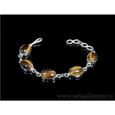 Браслет с тигровым глазом, 16см.