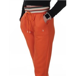 2615 ORANGE Брюки утепленные спортивные женские (85% хлопок, 10% полиэстер, 5% спандекс)