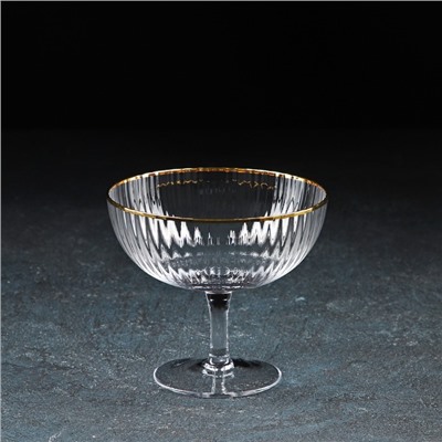 Креманка Magistro «Орион», 350 мл, 11.1×12.5 см, с золотой отводкой, стекло, прозрачная