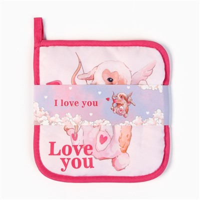 Набор кухонный Доляна Love you: подставка 15*15 см, прихватка 17*17см