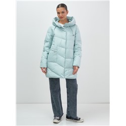 Куртка женская демисезонная с капюшоном бирюзового цвета 1139Br