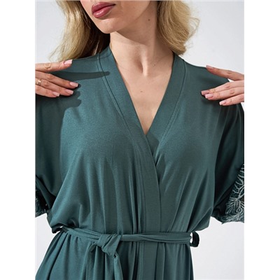 Женский  халат Флирт (кружево) 2451-Ви / Зеленый