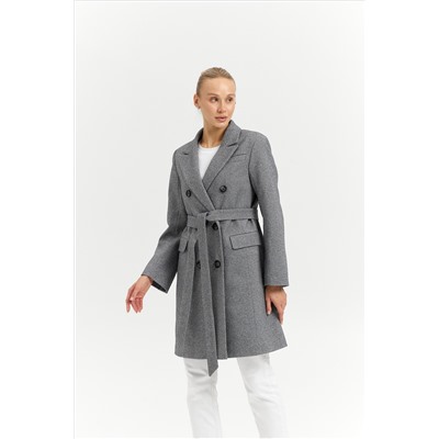 Пальто женское демисезонное 26897 (пепельный/ёлочка)