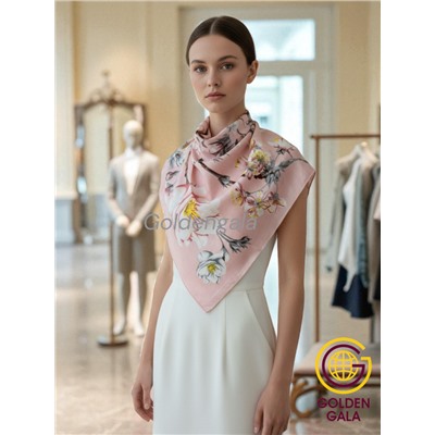 Платок утепленный "Цветы яблони" Арт 2025/09 (розовая пудра)