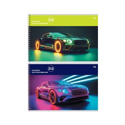 Альбом для рисования 32л., А4, на гребне BG "Неоновый стиль"