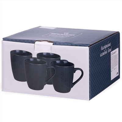 НАБОР КРУЖЕК BRONCO "CONCEPT" 4 ШТ. 355 МЛ СИНИЙ