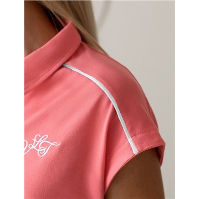 Футболка-поло из фактурного трикотажа