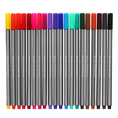 Фломастеры 20 цветов Luxor Color Stick", смываемые, ПВХ, с европодвесом