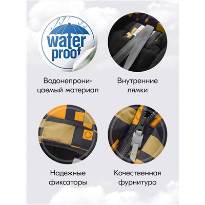 Комбинезон подростковый зимний для мальчика оранжевого цвета 9407O