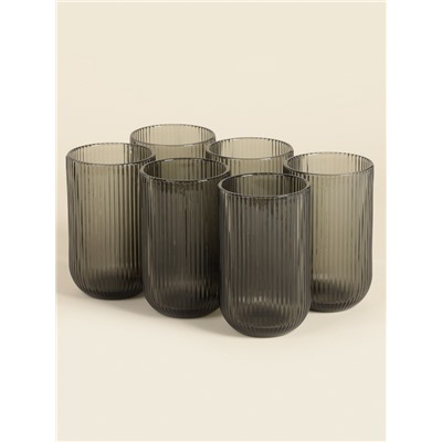 Стаканы SL Home «Модерн», 400 мл, 8×13 см, набор 6 шт., стекло, графитовые