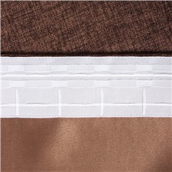 Штора портьерная Этель Natural 130*300 см, цв.коричневый, рогожка/блэкаут, пл. 275 г/м2