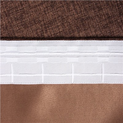 Штора портьерная Этель Natural 130*300 см, цв.коричневый, рогожка/блэкаут, пл. 275 г/м2