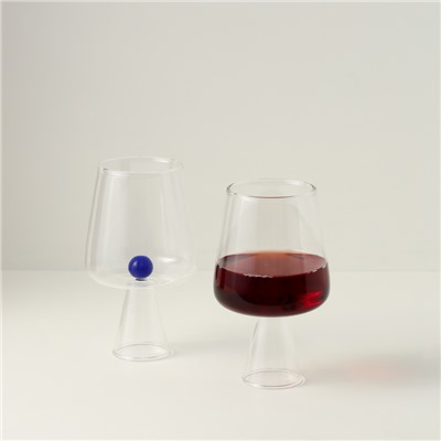 Набор бокалов для вина Orb, 400 мл, синий/янтарный, 2 шт.