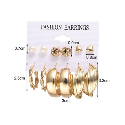 Набор сережек 6 пар (НС-003)