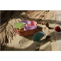 Менажница с крышкой «Барокко», 26×25×7 см, 5 съёмных ячеек, МИКС