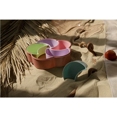 Менажница с крышкой «Барокко», 26×25×7 см, 5 съёмных ячеек, МИКС