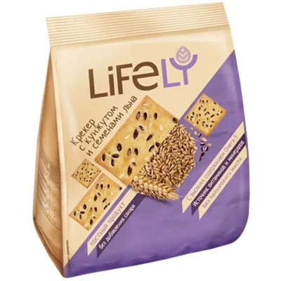 Крекер LifeLY с кунжутом и семенами льна 180 г/КДВ
