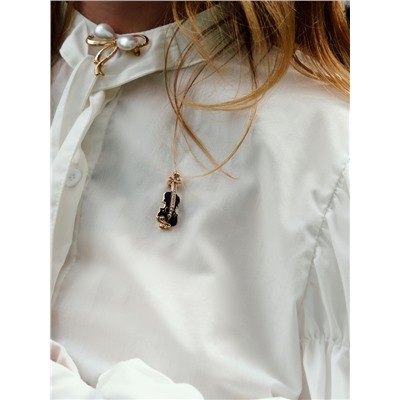 Брошь «Бантик» с жемчужинками, цвет белый в золоте