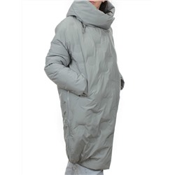 302 GRAY/LT. BLUE Пальто зимнее стеганое женское (200 гр. холлофайбер)