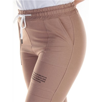QB-65 BROWN Брюки спортивные женские (95% хлопок, 5% стрейч) P&S