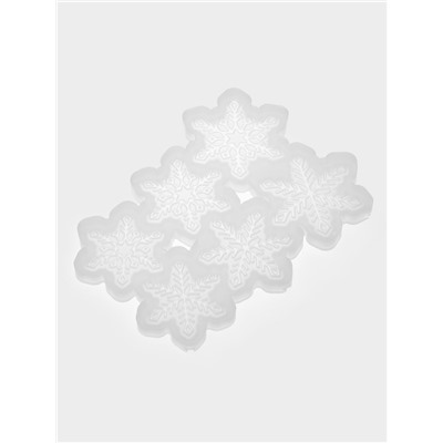 Форма для леденцов «Снежинки», силикон, 6 ячеек, 17×10×0.8 см, d=5 см, d=4.5 см, прозрачная