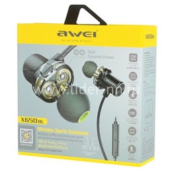 Наушники MP3/MP4 AWEI (X650BL) Bluetooth вакуумные черные