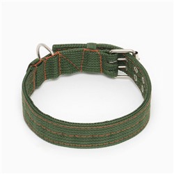 Ошейник четырехслойный, 64×4 см, ОШ 50-58 см, полиэстер, зелёный