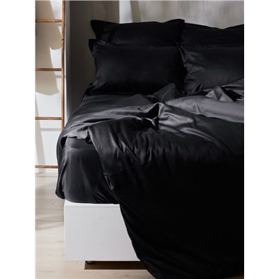 Простыня 1.5 спальная SL Home Tencel, 160×235 см, чёрная, тенсель