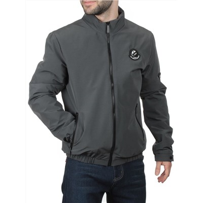 EM25057-1 DARK GRAY Куртка-бомбер мужская демисезонная (100 гр. синтепон)