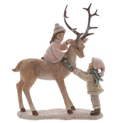 GAEM Фигурка декоративная "Олень и дети", L18 W6,5 H21,5 см