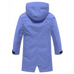 Парка зимняя женская с капюшоном василькового цвета 9538-1Vs