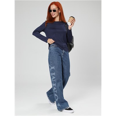 Женский лонгслив Энкар / темно-синий