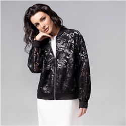 Бомбер с пайетками, расшитый, Секрет смелости (чёрный)