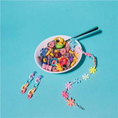 Серьги пластик «Цепь» 7 звеньев, цветные матовые