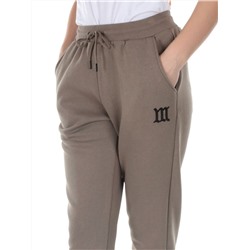 E752 GRAY/BEIGE Брюки спортивные утепленные женские (хлопок 95%, полиэстер 5%)
