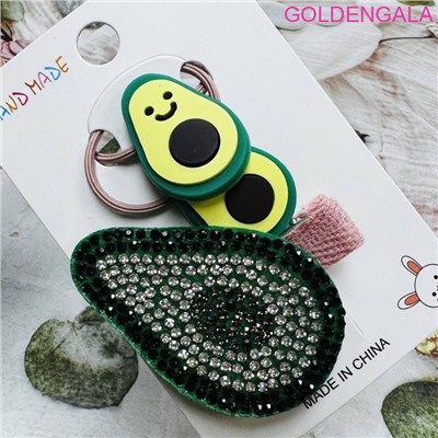 Набор детских аксессуаров для волос Авокадо (Зажим-уточка и 2 резинки) НД1 тип 1