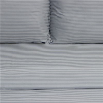 Комплект постельного белья LoveLife евро Gray line 200*217 см, 230*240 см, 50*70 см -2 шт, страйп-сатин, 100%п/э