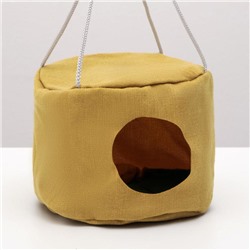 Подвесной дом для грызунов круглый, мебельная ткань, флис, 20×15 см, микс цветов