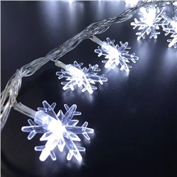 Гирлянда Снежинки 20LED белый
