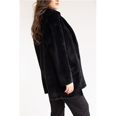 Пальто женское демисезонное 22730 (черный/тедди)