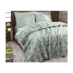 1 сп. 160x235 см. Покрывало Вафельное Doğal Pike Baskılı Pure SuYeşili