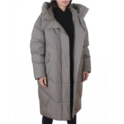 A621 GRAY/GREEN Пальто зимнее женское (200 гр. холлофайбер)