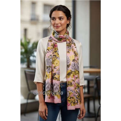 Шарф шифоновый с цветочным принтом Арт 0981/1